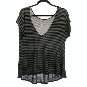 Beyond yoga striped tee small black white
